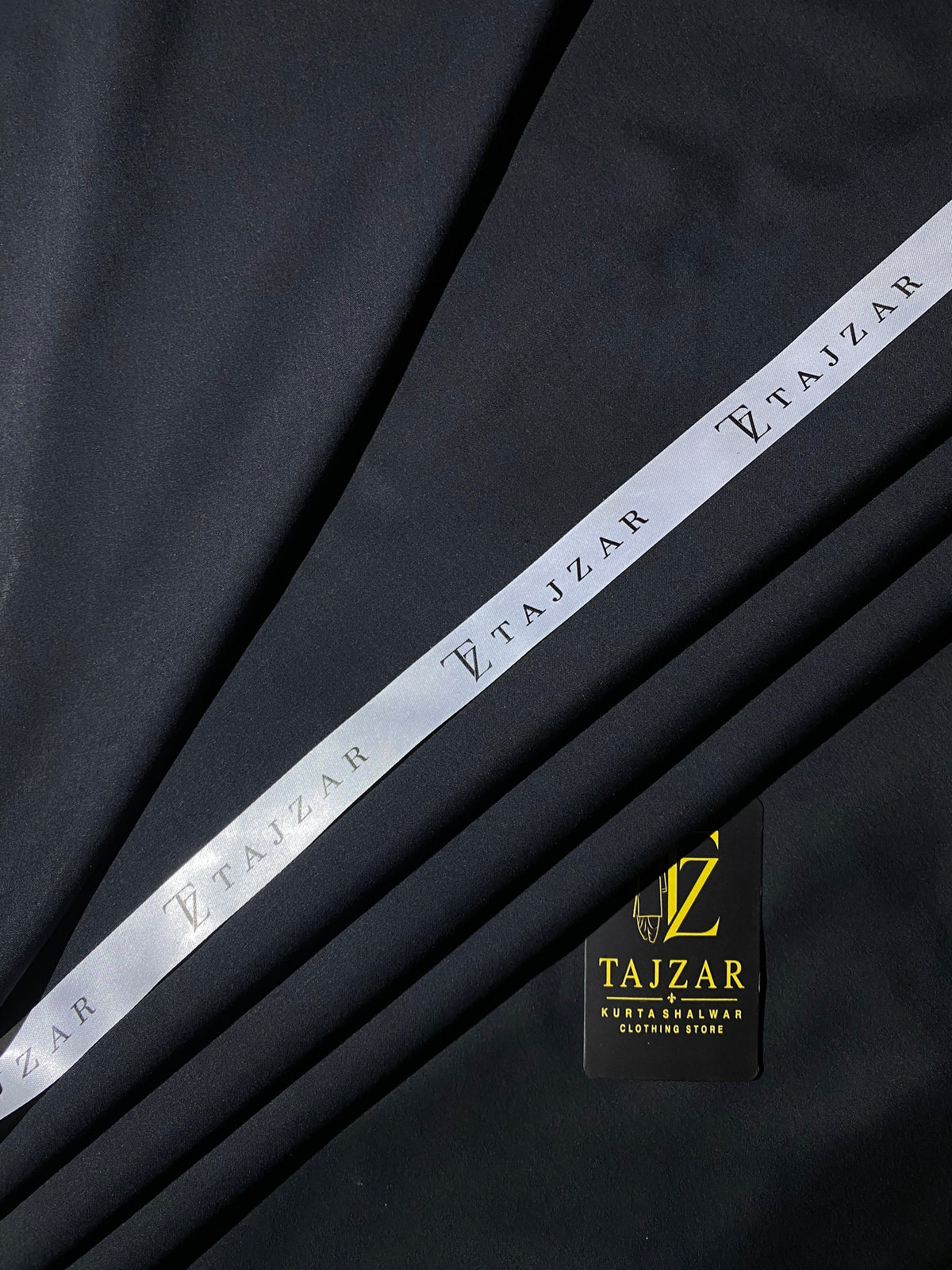 Tajzar Black Wash & Wear Suit - Premium Unstitched Fabric