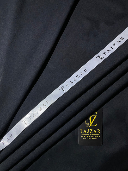 Tajzar Black Wash & Wear Suit - Premium Unstitched Fabric