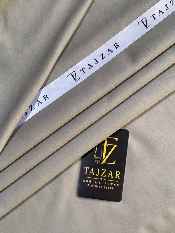 Tajzar Light Olive Grey Wash & Wear Suit – Premium Unstitched Fabric