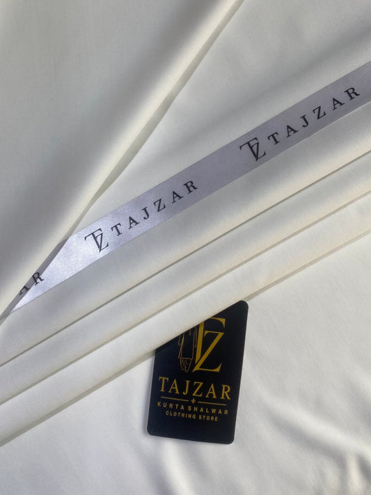 Tajzar Off White Wash & Wear Suit – Premium Unstitched Fabric